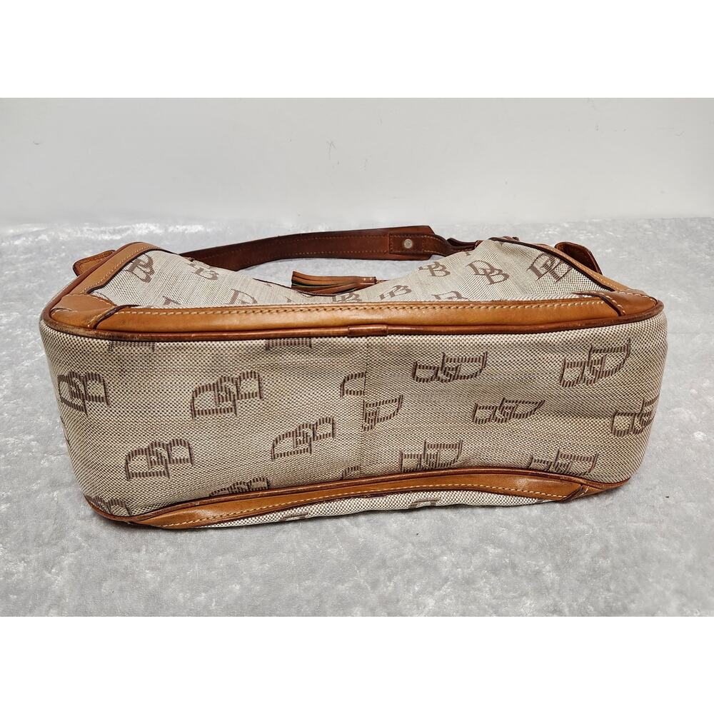 Dooney & Bourke Womens Cloth Trimmed in Leather hobo Handbag - Picture 7 of 11